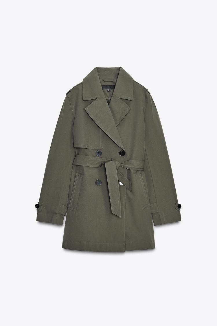 WATER REPELLENT WINDPROOF DOUBLE-BREASTED TRENCH COAT